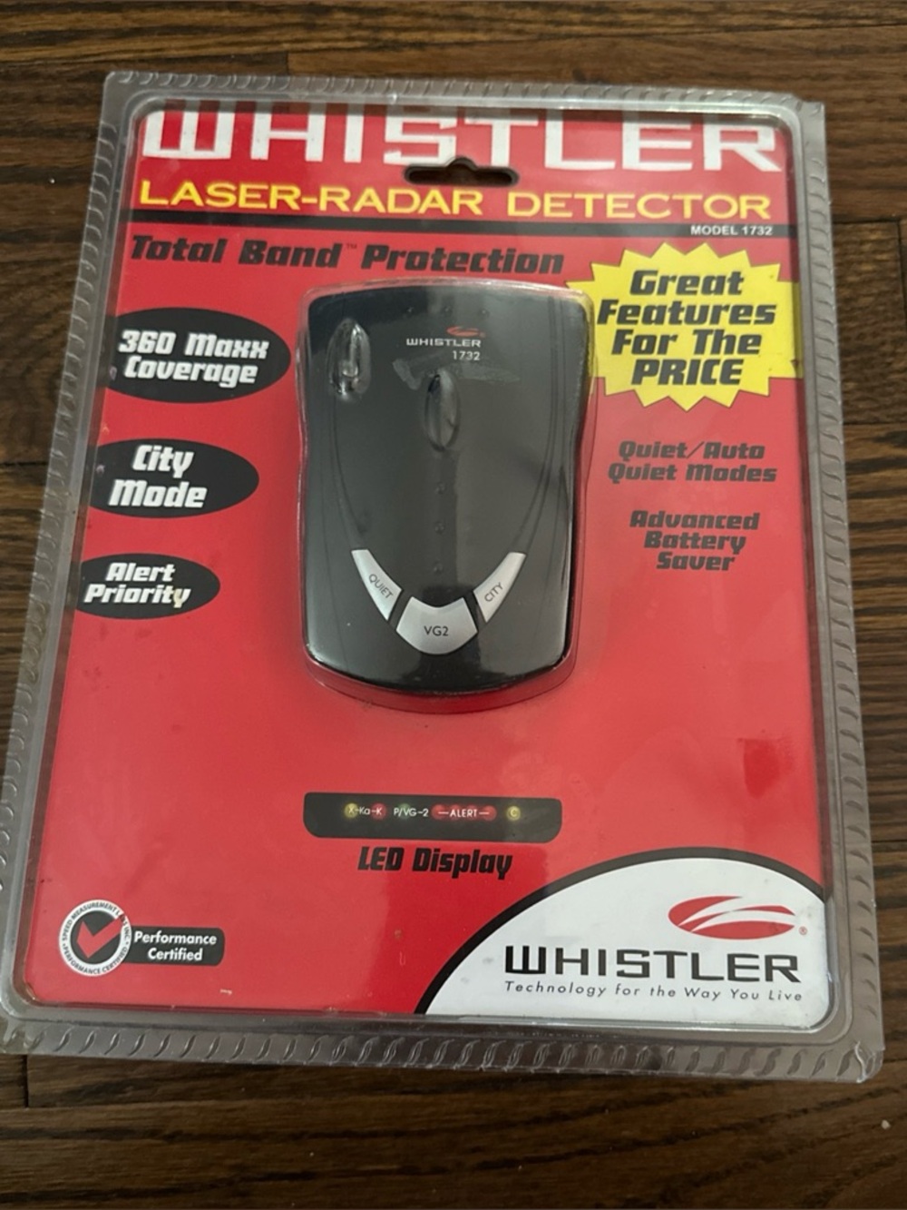 Whistler Laser Radar Detector 1732 Total Band - New/Sealed